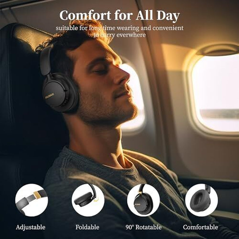 Auriculares Con Cancelación De Ruido, Auriculares Bluetooth Sobre La Oreja Negros