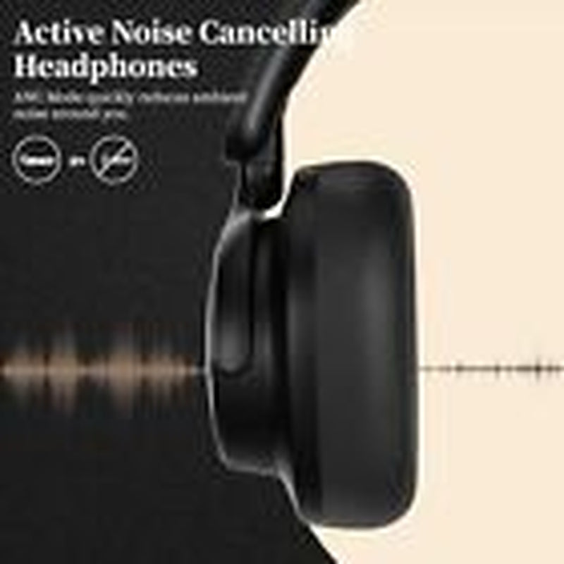 Auriculares Con Cancelación De Ruido, Auriculares Bluetooth Sobre La Oreja Negros